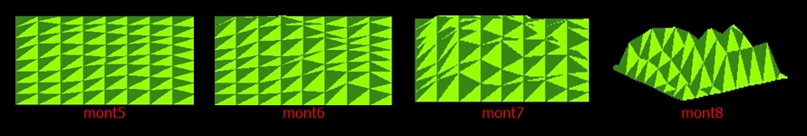 mont5-tile2.jpg> <BR>
 Figure 5, 6,7, 8:  -  Si sollevano i vertici a varie altezze  
 </div> 
  
 
	<div class=